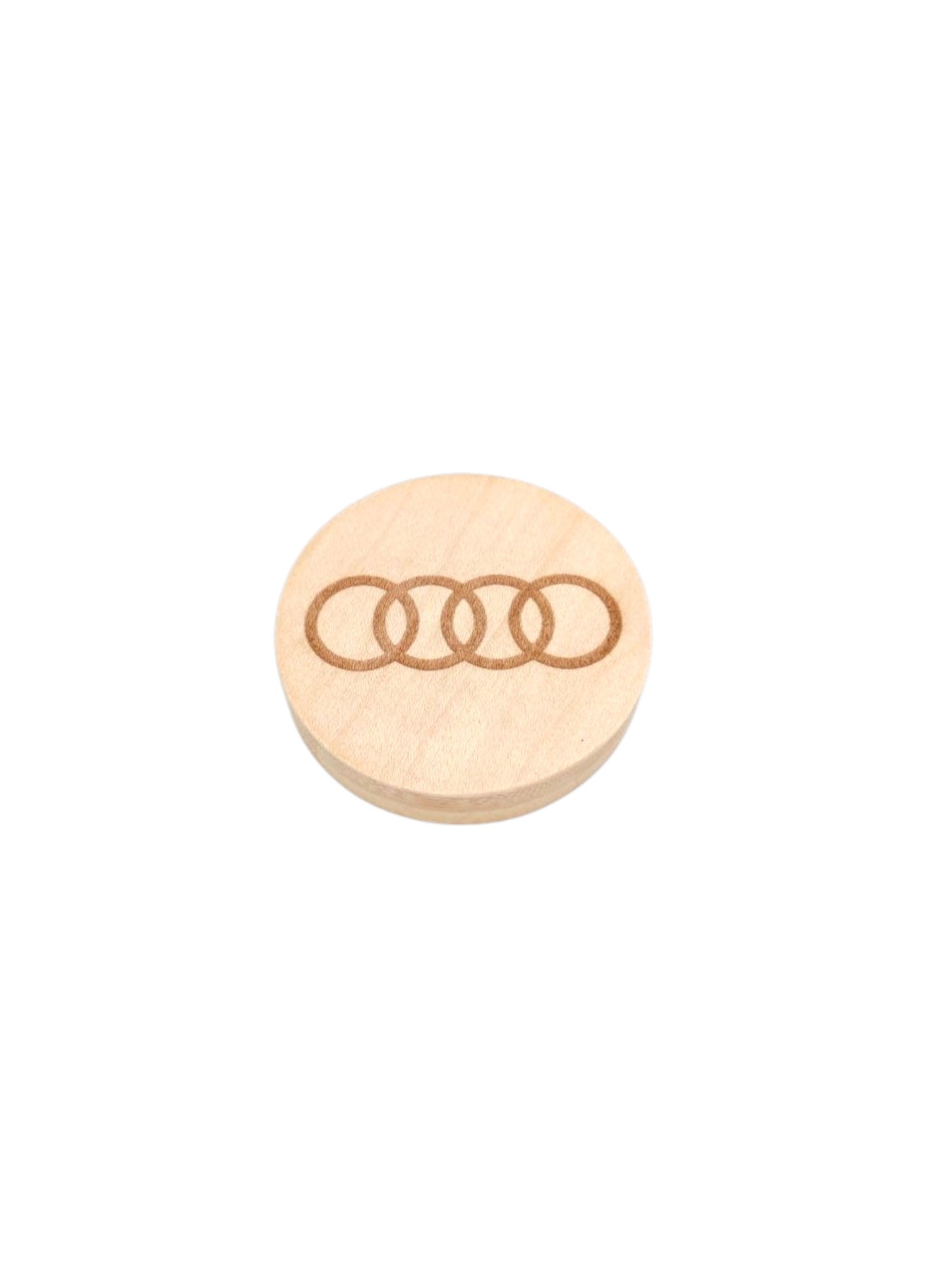 Leseni okrogel magnetni odpirač Audi.