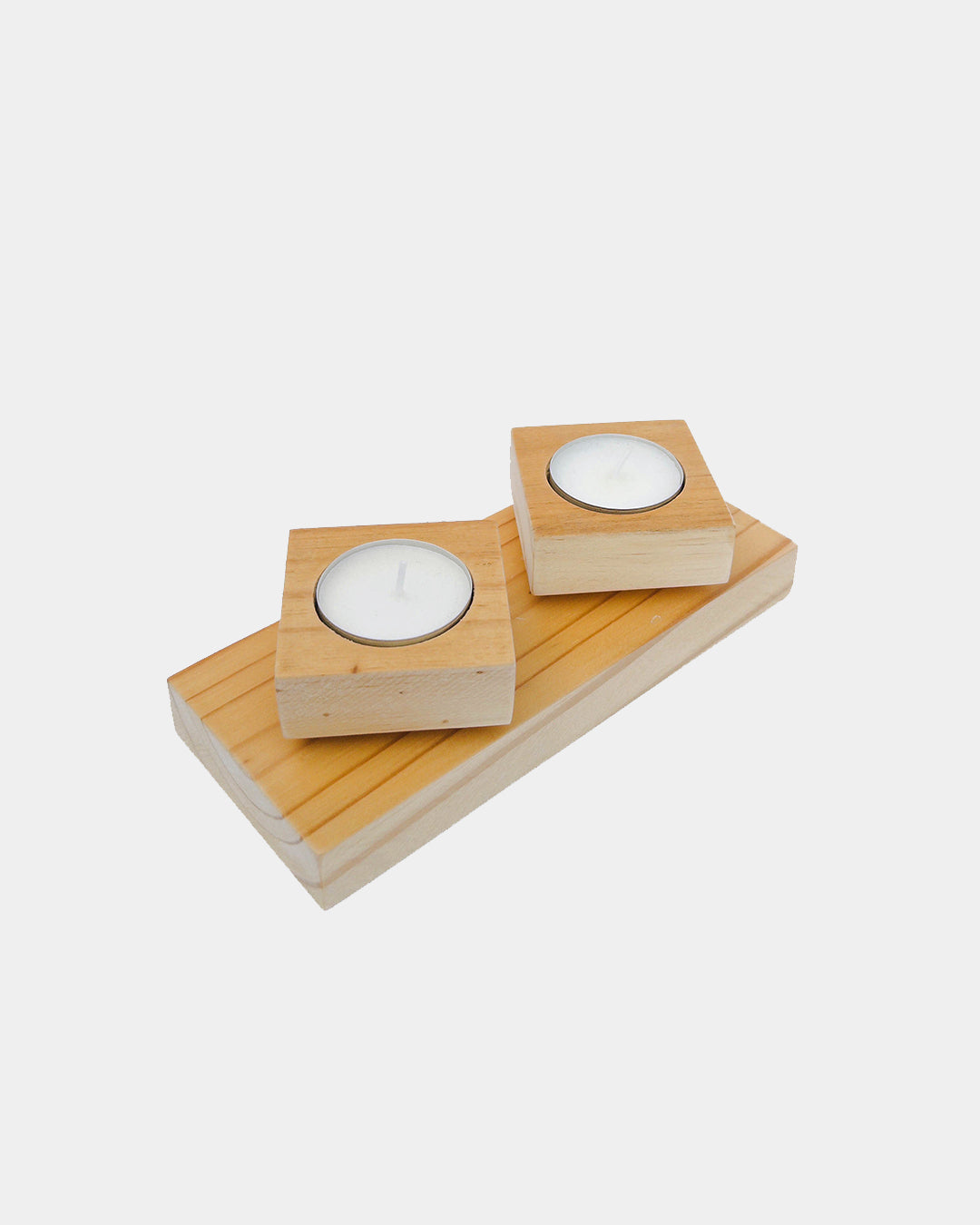Wooden Candle Holder with Rotating Base