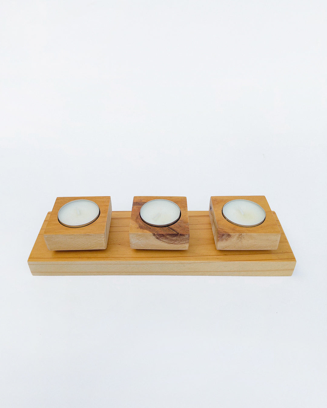 Wooden Candle Holder with Rotating Base