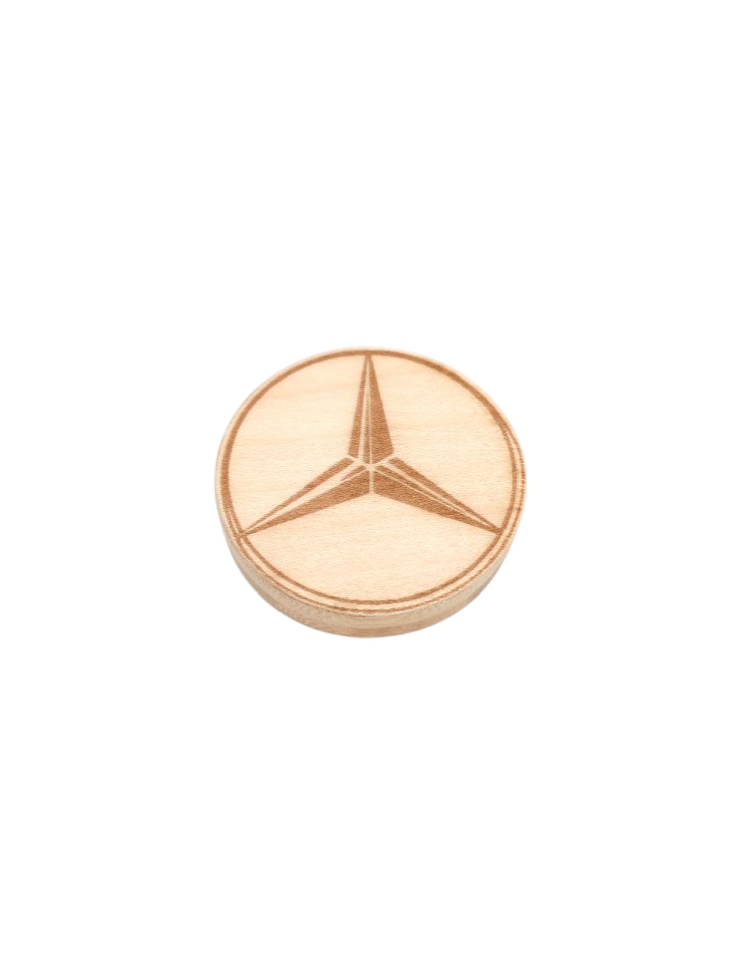 Leseni okrogel magnetni odpirač Mercedes.