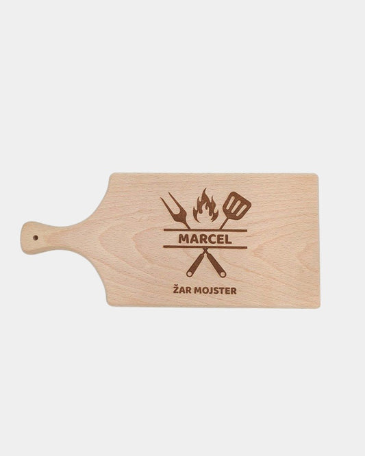 Gravirana rezalna deska Žar mojster.