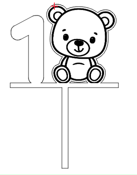 Lesen topper s številko 1 in medvedkom ob strani. Topper medvedek.
Leseni topper. Topper za torto. Topper številka.
Leseni toper za torto s številko in medvedkom.