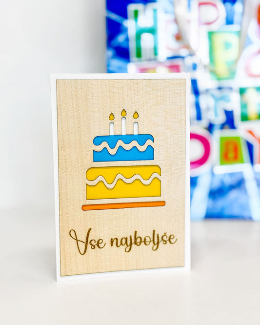 Voščilnica vse najboljše torta