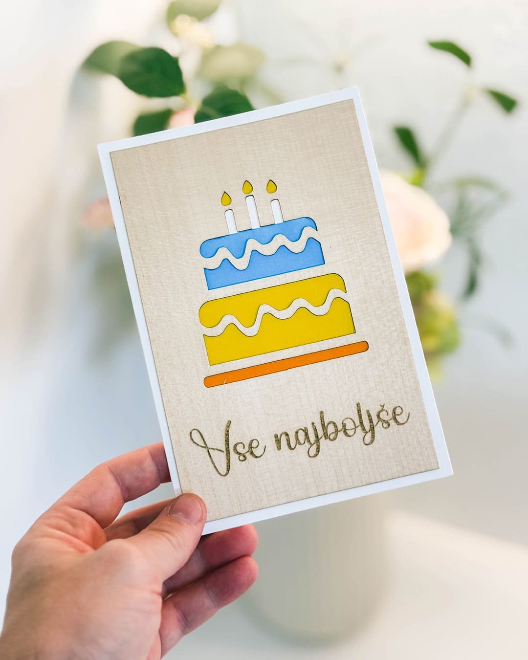 Voščilnica vse najboljše torta