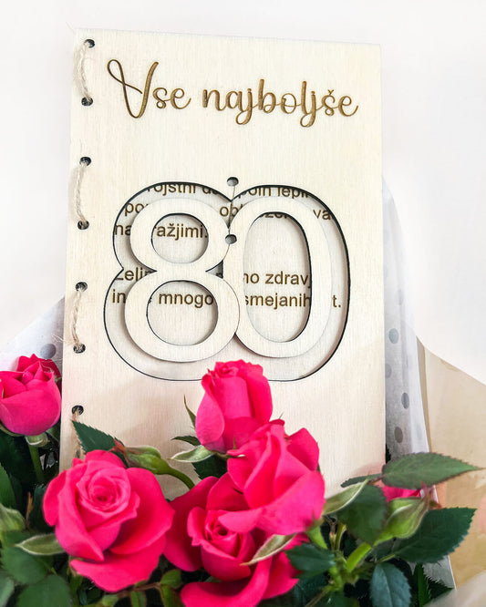 Voščilnica z izrezano številko