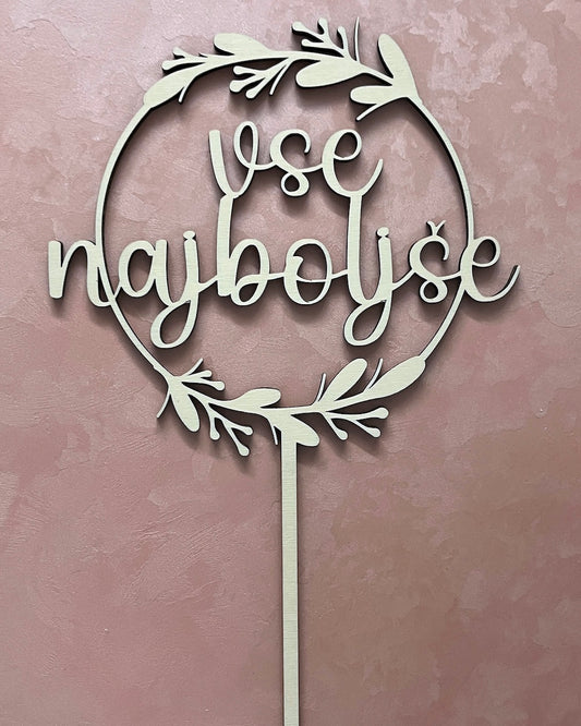 Topper napis za torto Vse najboljse